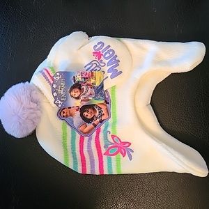 DISNEY TODDLER GIRLS ENCANTO WARM WHITE HAT AND MITTENS "FAMILY MAGIC "